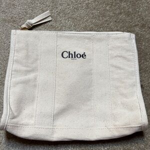 Chloé Cream Canvas Pouch